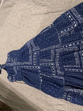Universal Thread Navy Blue Floral Bandana Maxi Dress